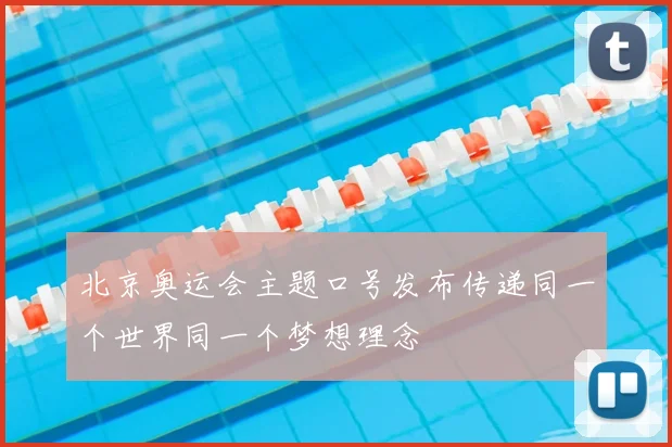 北京奥运会主题口号发布传递同一个世界同一个梦想理念